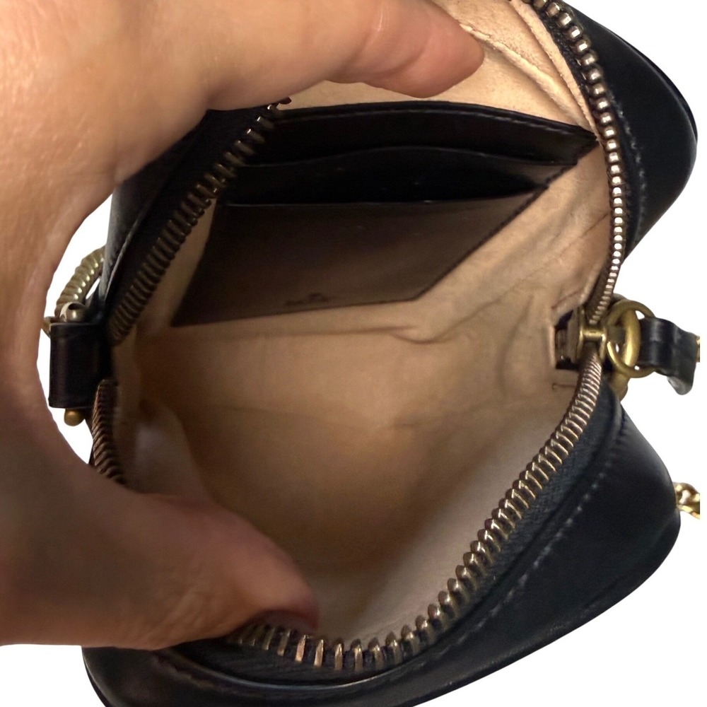 Gucci‎ GG Marmont Vertical Mini Crossbody Bag Black Leather EUC Authentic - Picture 10 of 13